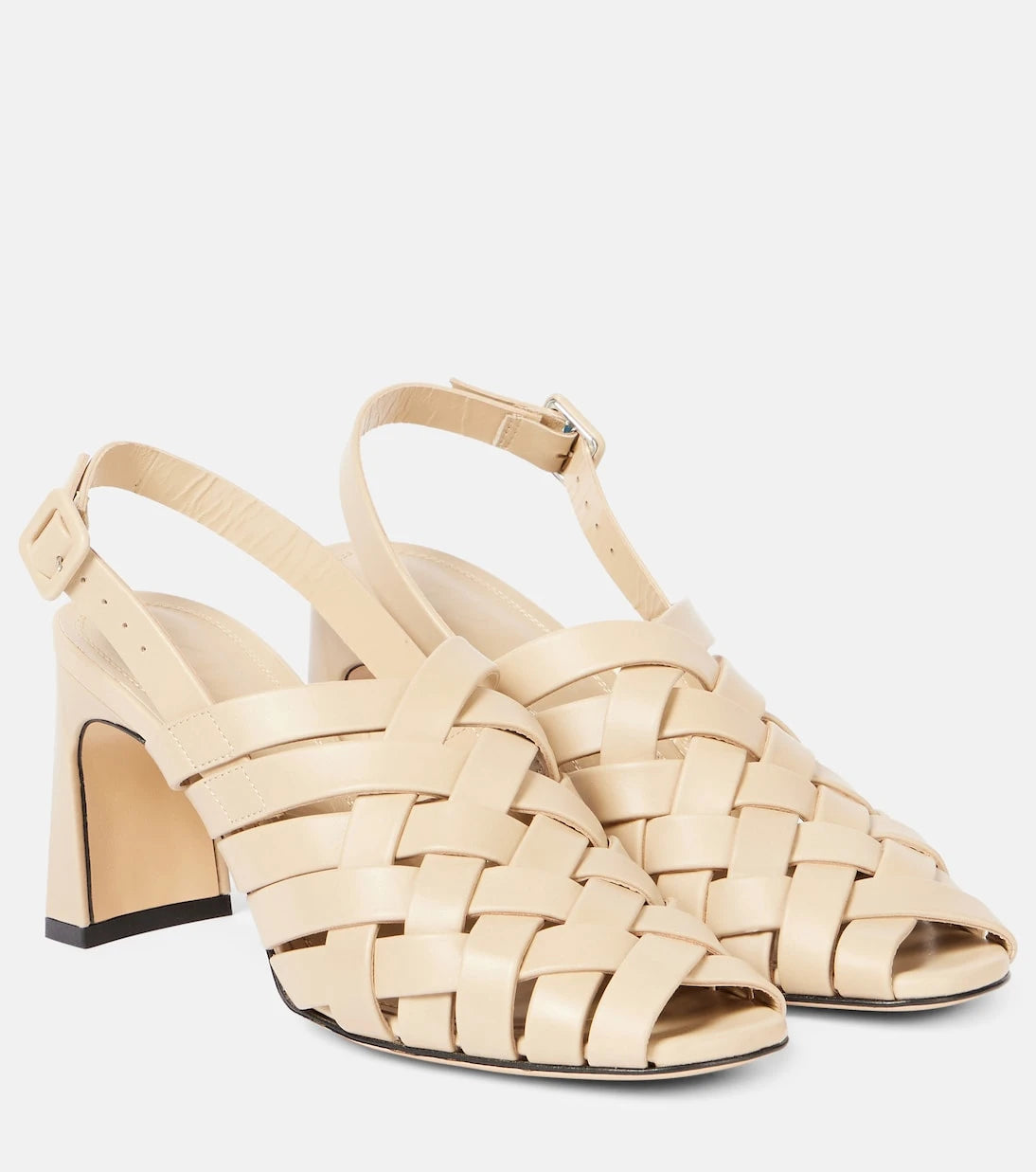 Souliers Martinez - Leona 80 leather slingback pumps