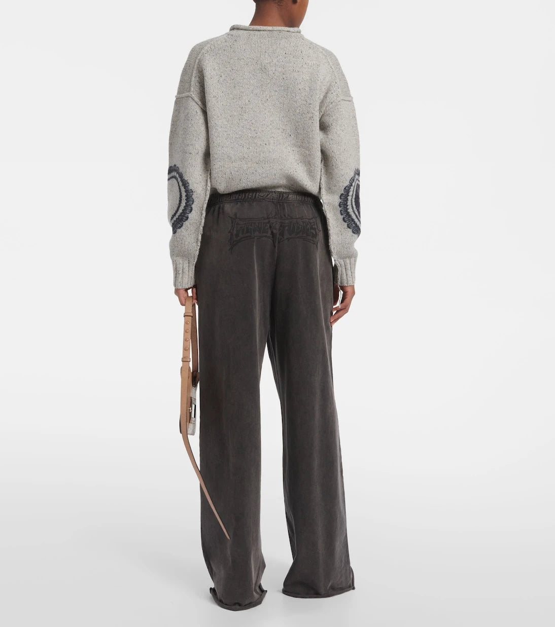 Acne Studios - بنطال Felin قطني بقصة أرجل واسعة