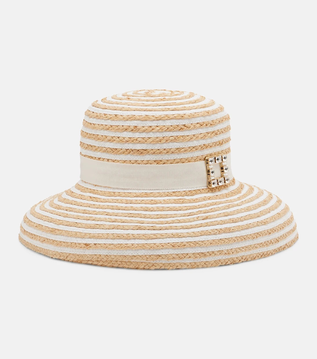 Roger Vivier - Très Vivier striped raffia sun hat