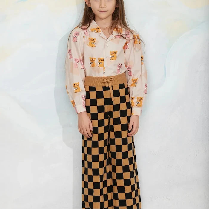Çocuklar için pamuklu geniş pantolon Chess