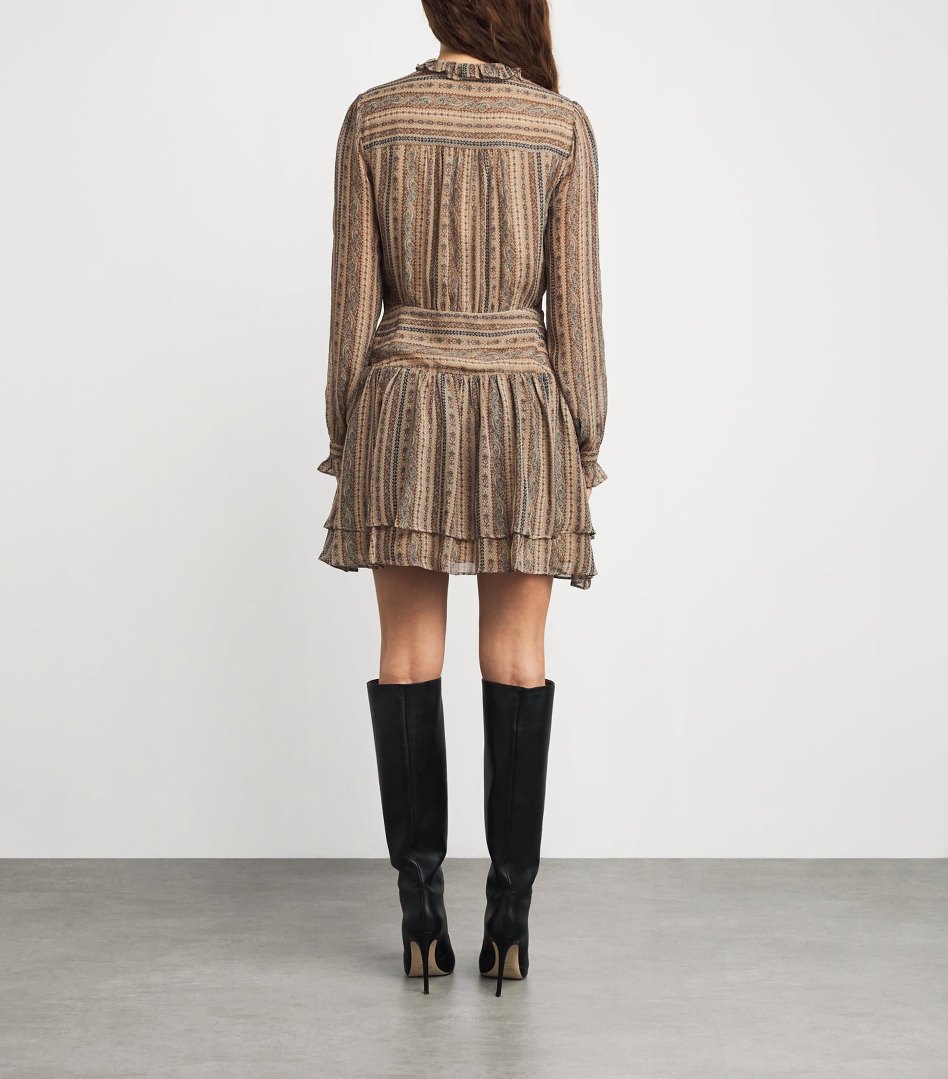 Brown Silk Nantes Mini Dress