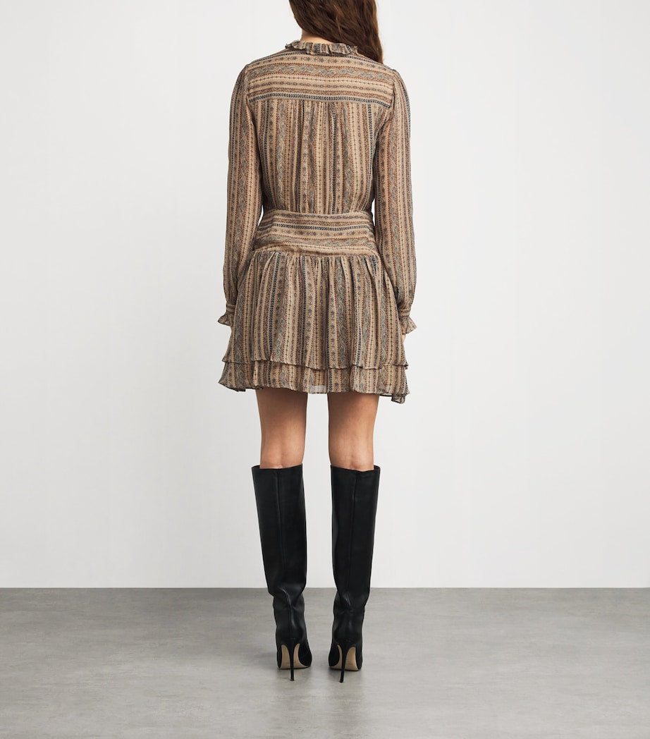 Silk Nantes Mini Dress BROWN MULTI