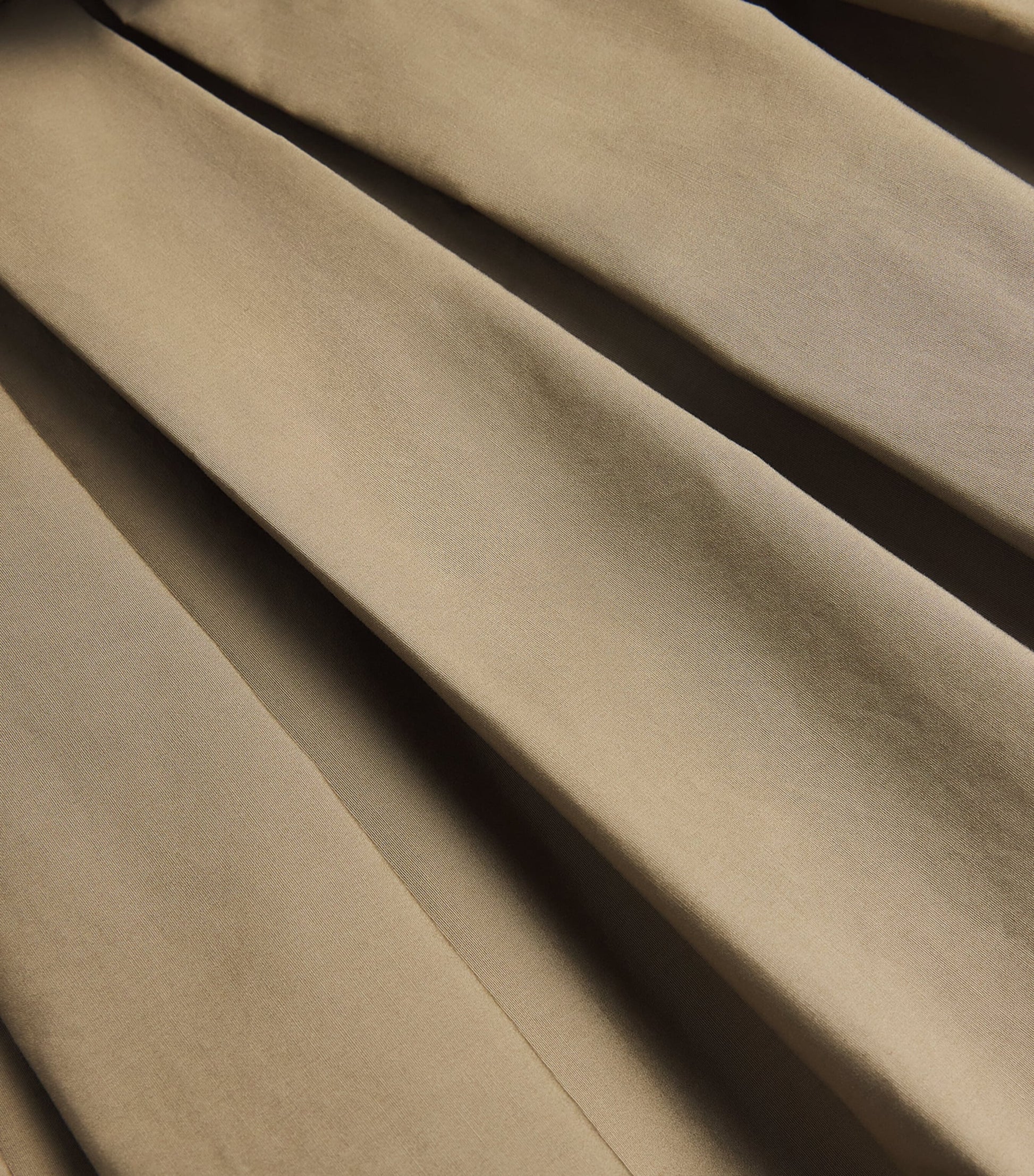 Beige Cotton Pleated Maxi Skirt