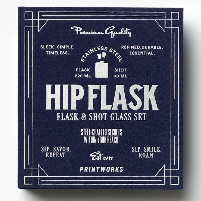 Printworks Hip Flask 19,5 x 18 cm 4 Parça Alkol Aksesuar Seti