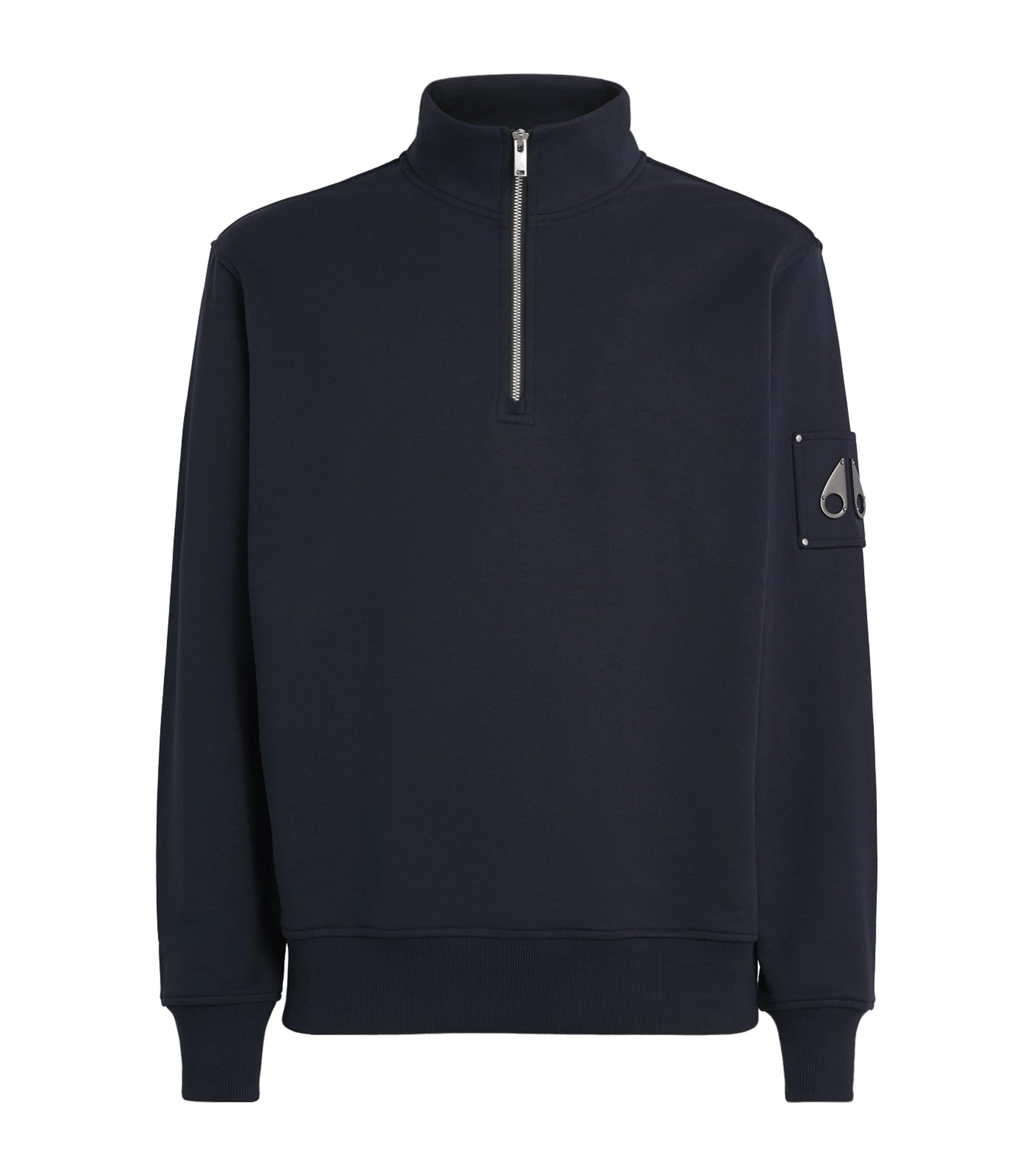 Moose Knuckles Navy Cotton Hartsfield Quarter-Zip Sweatshirt