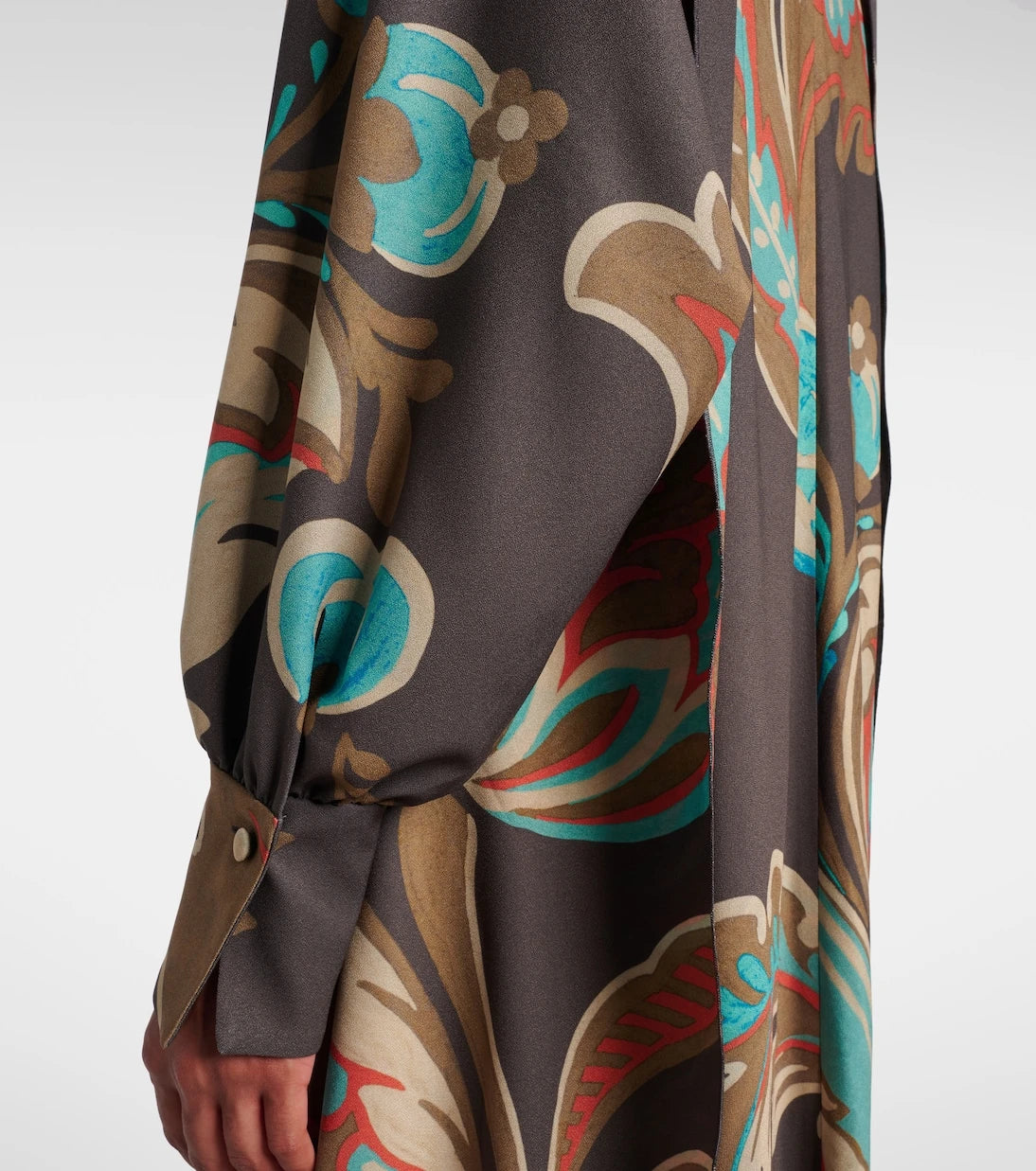 Etro - فستان ماكسي غير متماثل ومطبع