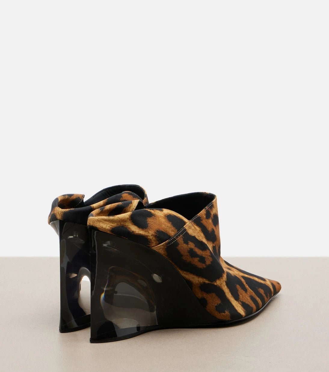 Alaïa - Invisible animal-print twill wedge mules