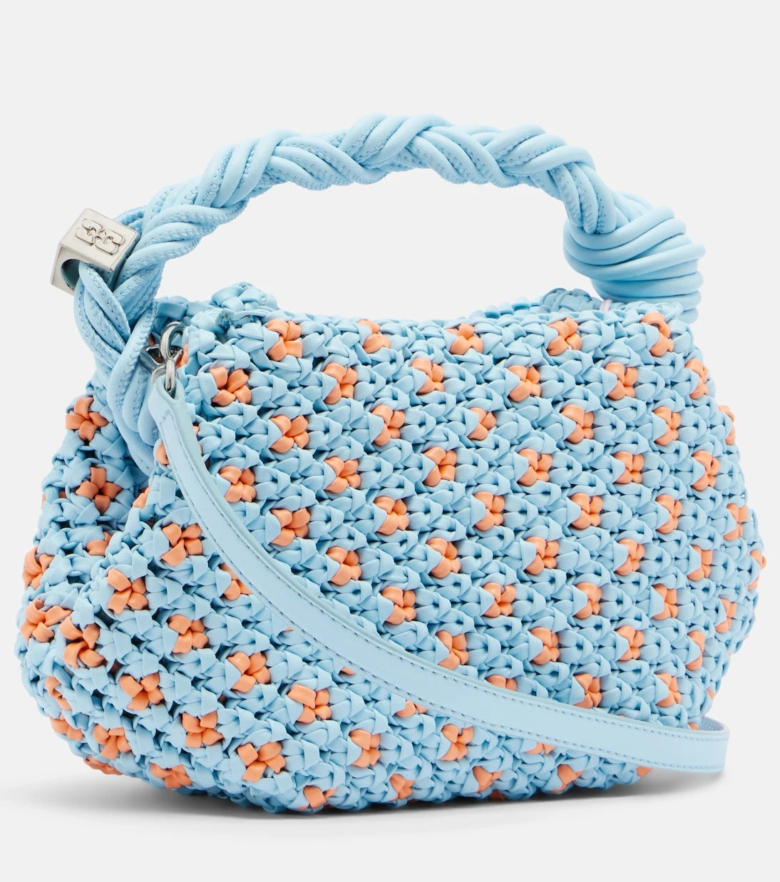 Ganni - Bou Mini woven top-handle bag
