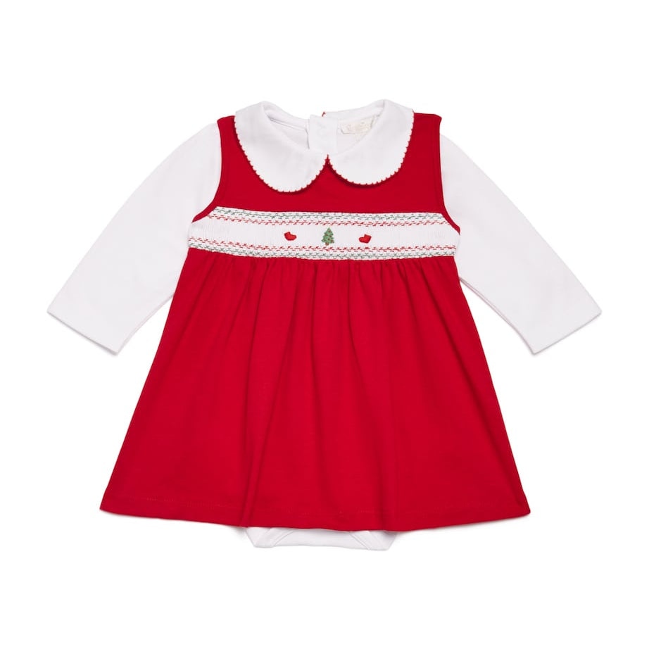 Hand-Smocked Holiday Medley Dress and Bodysuit (Newborn-18 Months)