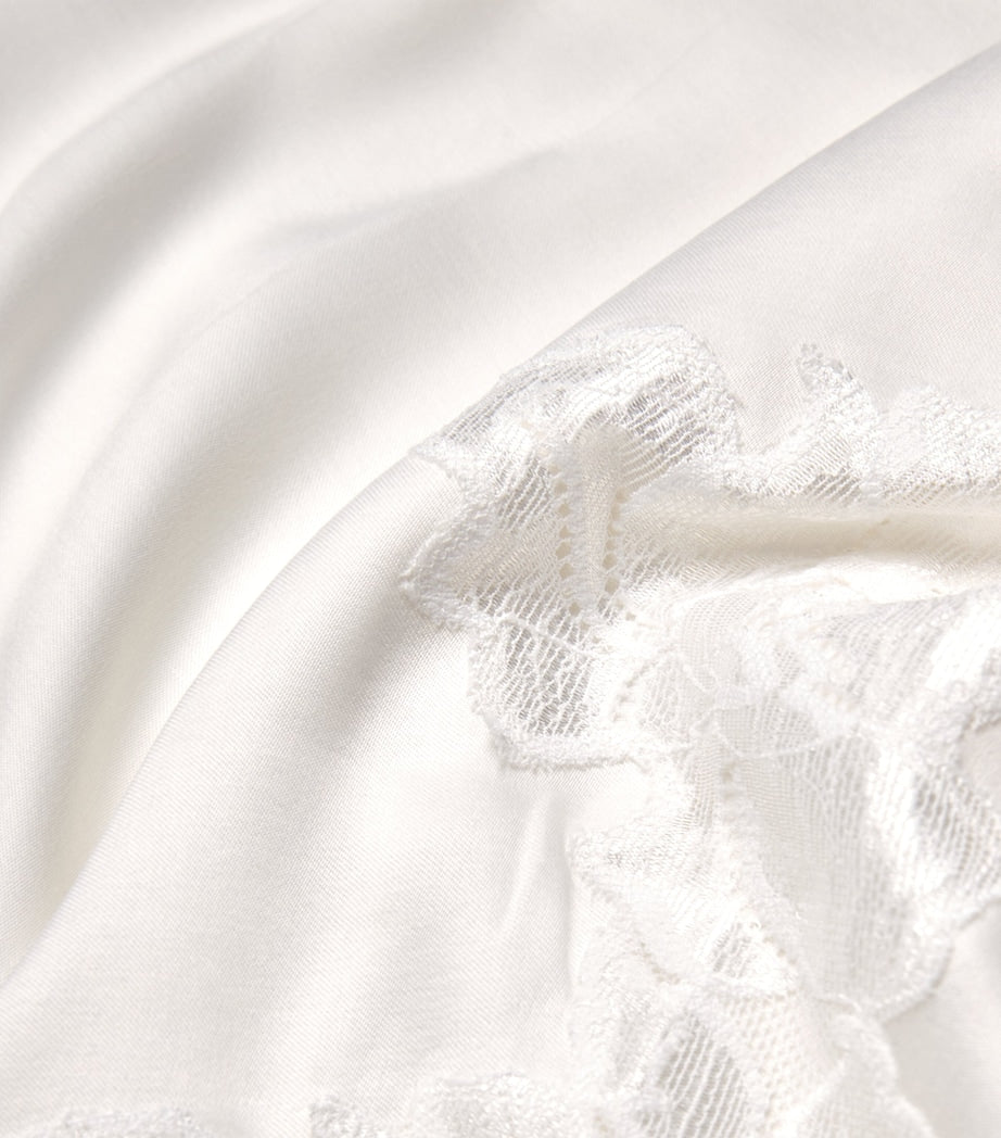 Bocan White Lace-Trim Slip Dress