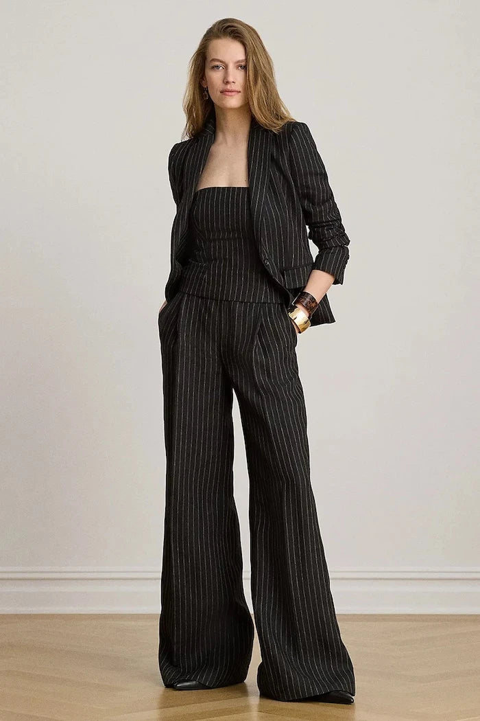 Lauren Ralph Lauren kadın geniş paça keten pantolon