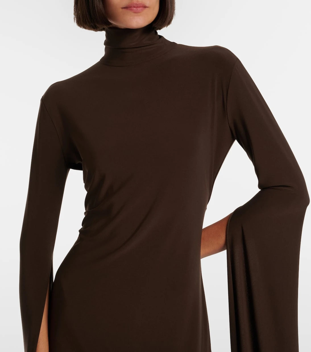 Norma Kamali - Draped turtleneck minidress