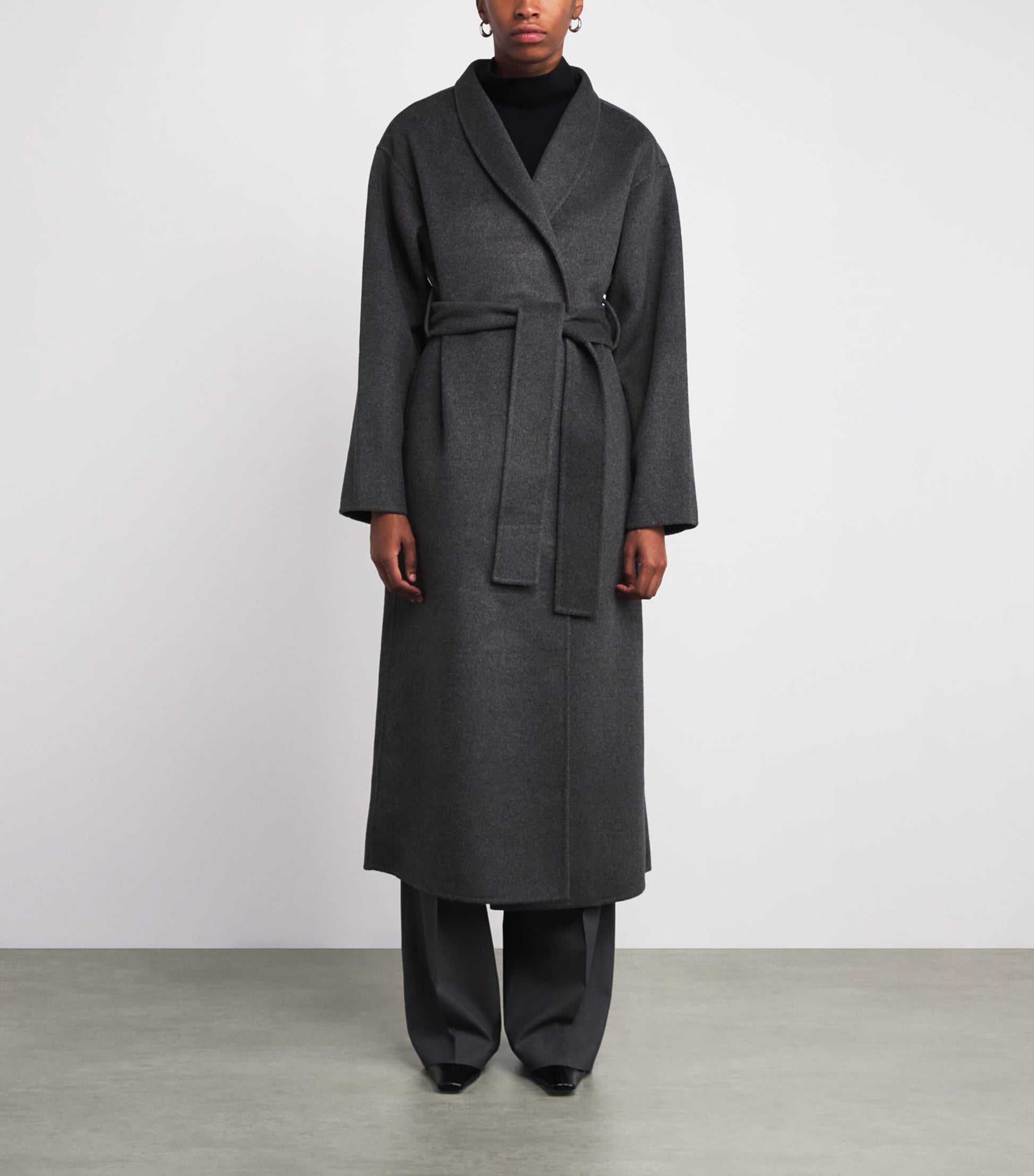 Almada Label Grey Wool-Cashmere Mara Wrap Coat