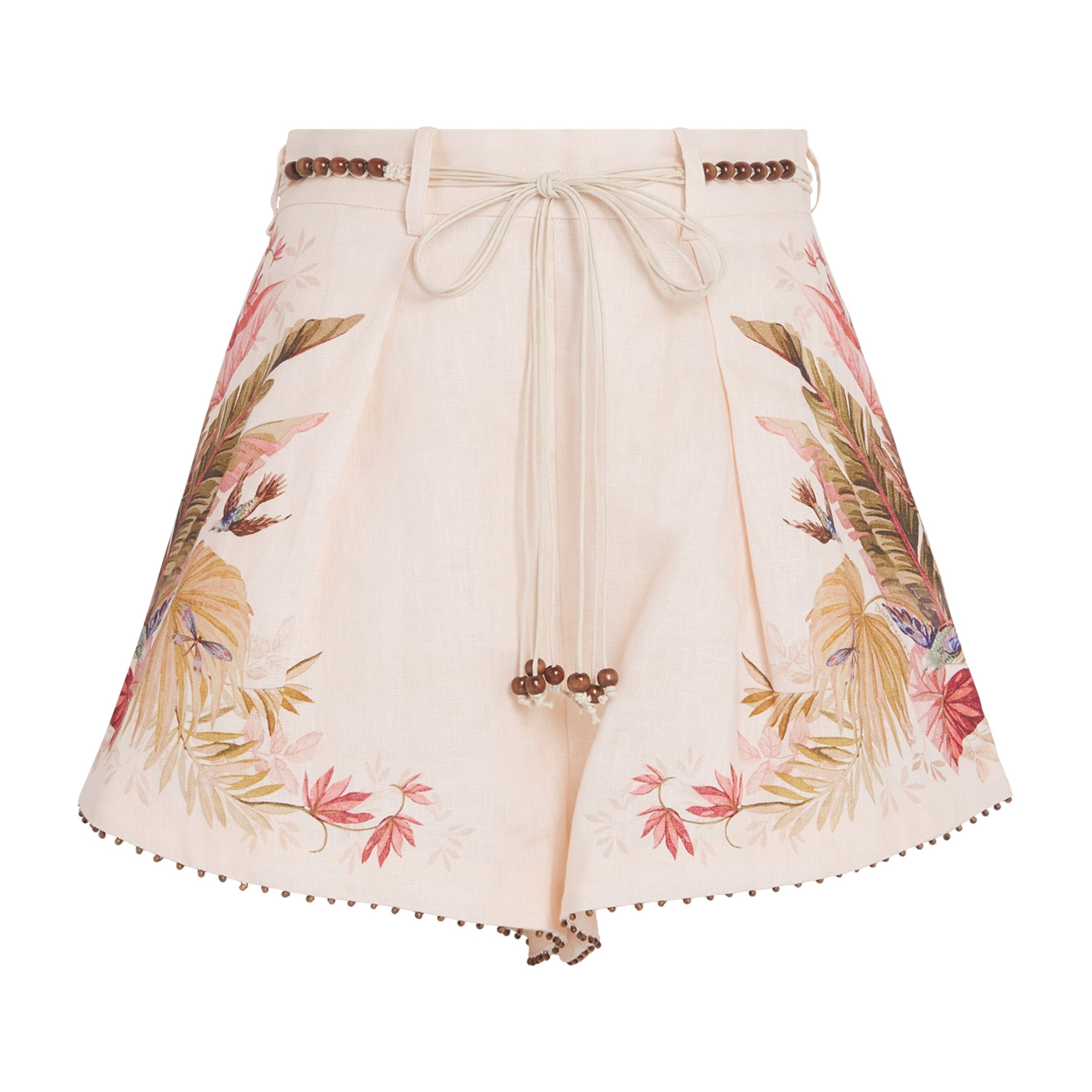 White Linen Palm Ascension Shorts