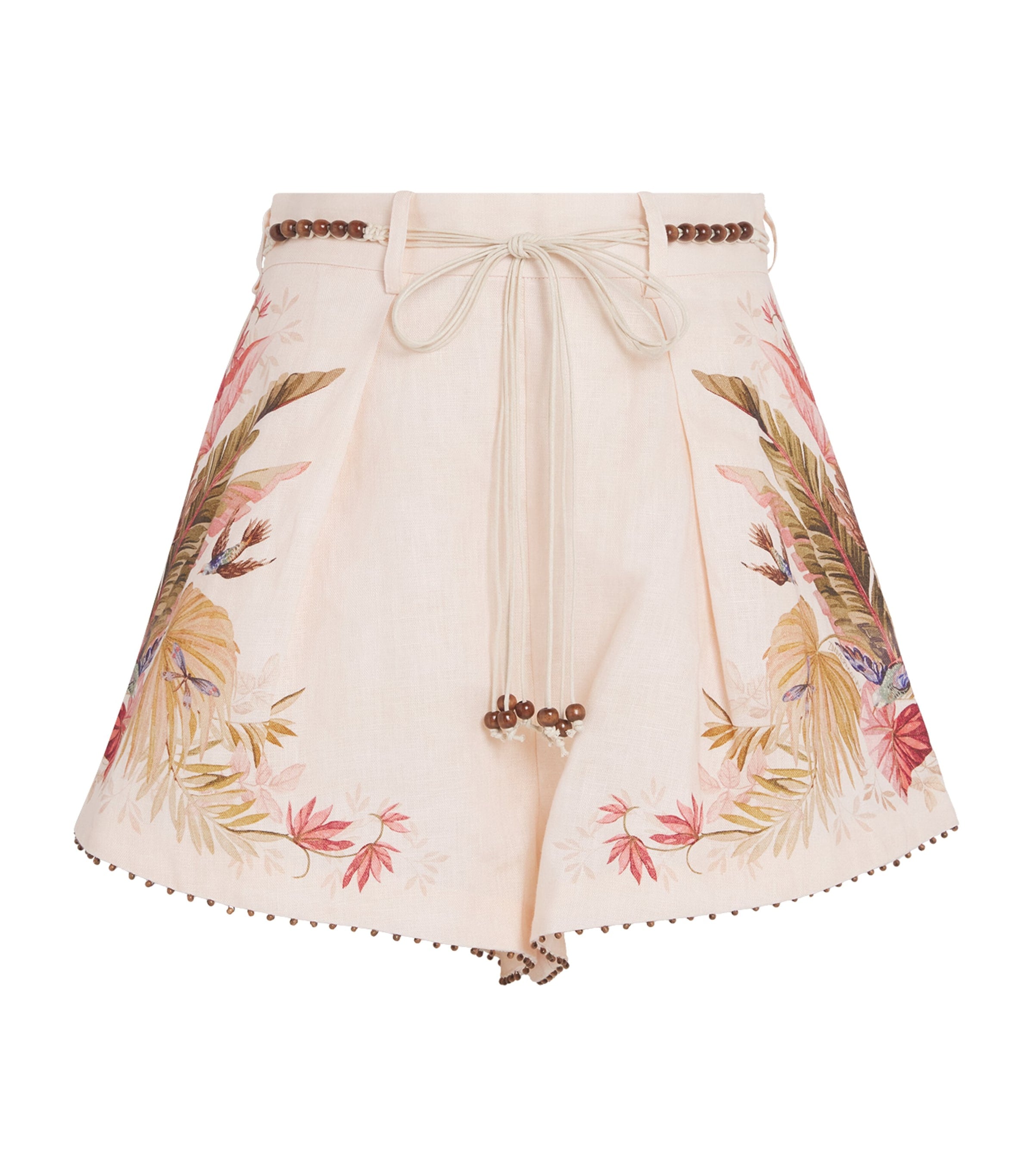 White Linen Palm Ascension Shorts