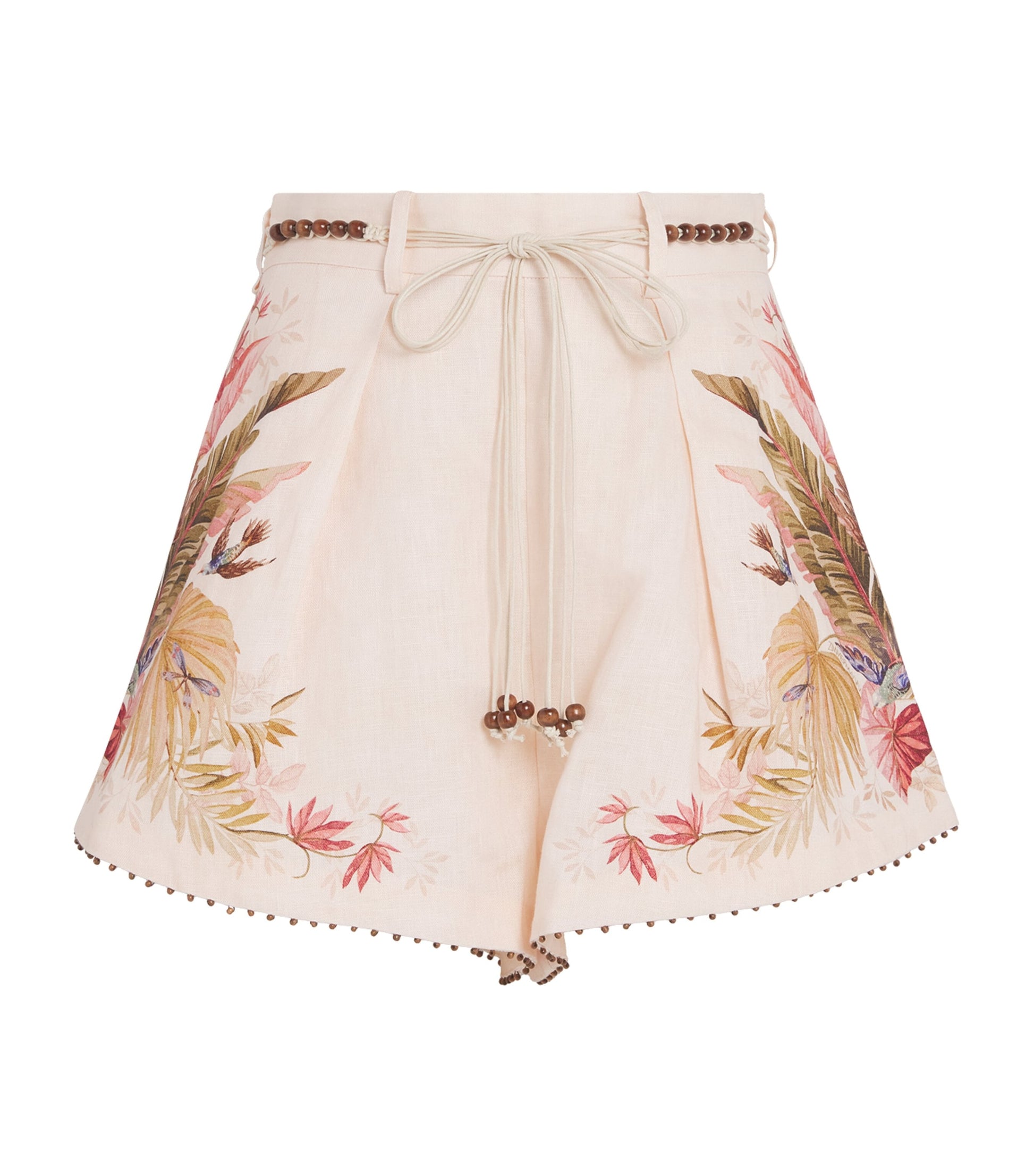 White Linen Palm Ascension Shorts