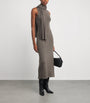 STAUD Brown Wool Scarf-Neck Canal Midi Dress