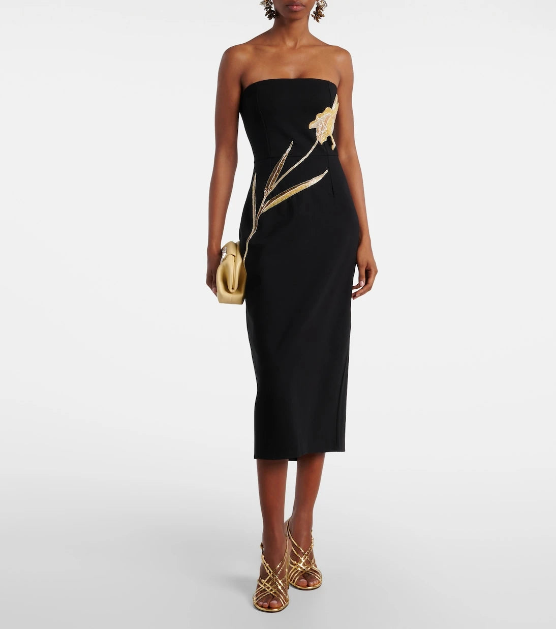 Staud - Brooke embellished strapless midi dress