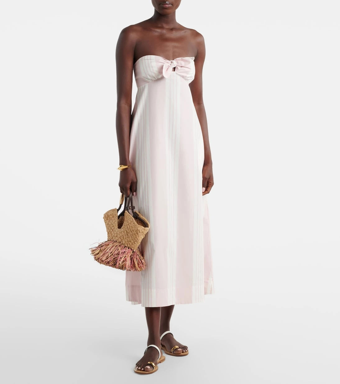 Posse - Rosie striped cotton midi dress