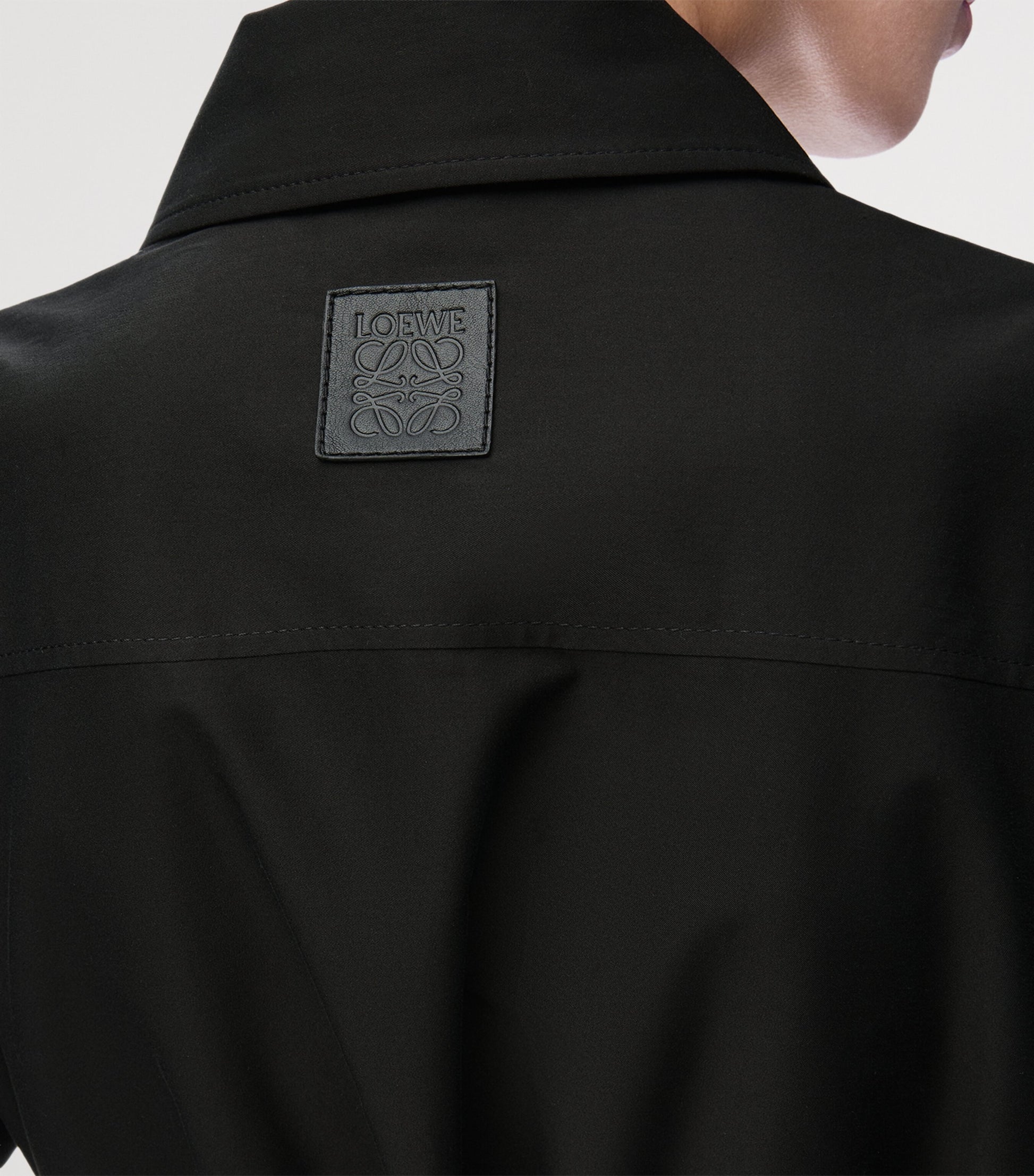 LOEWE Black Tie-Waist Mini Shirt Dress