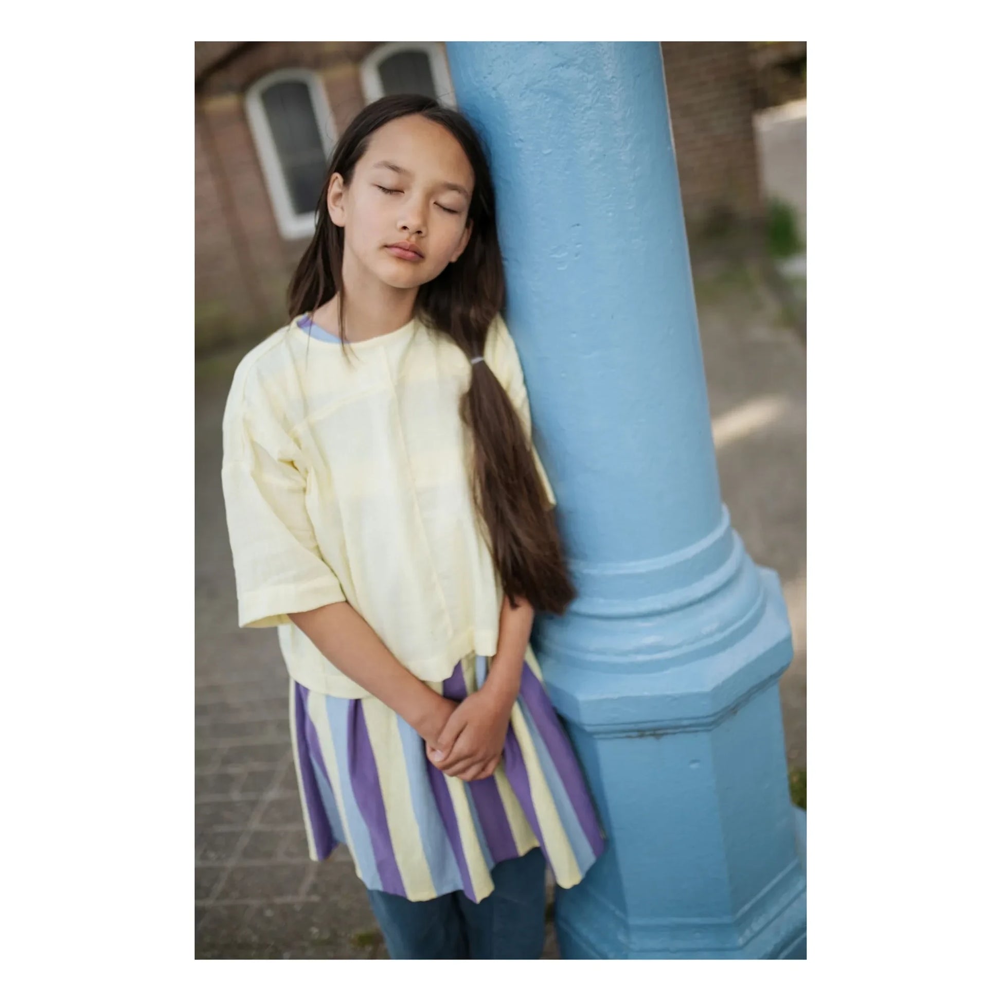 Repose AMS - Back buttoned blouse Organic cotton | Pale yellow