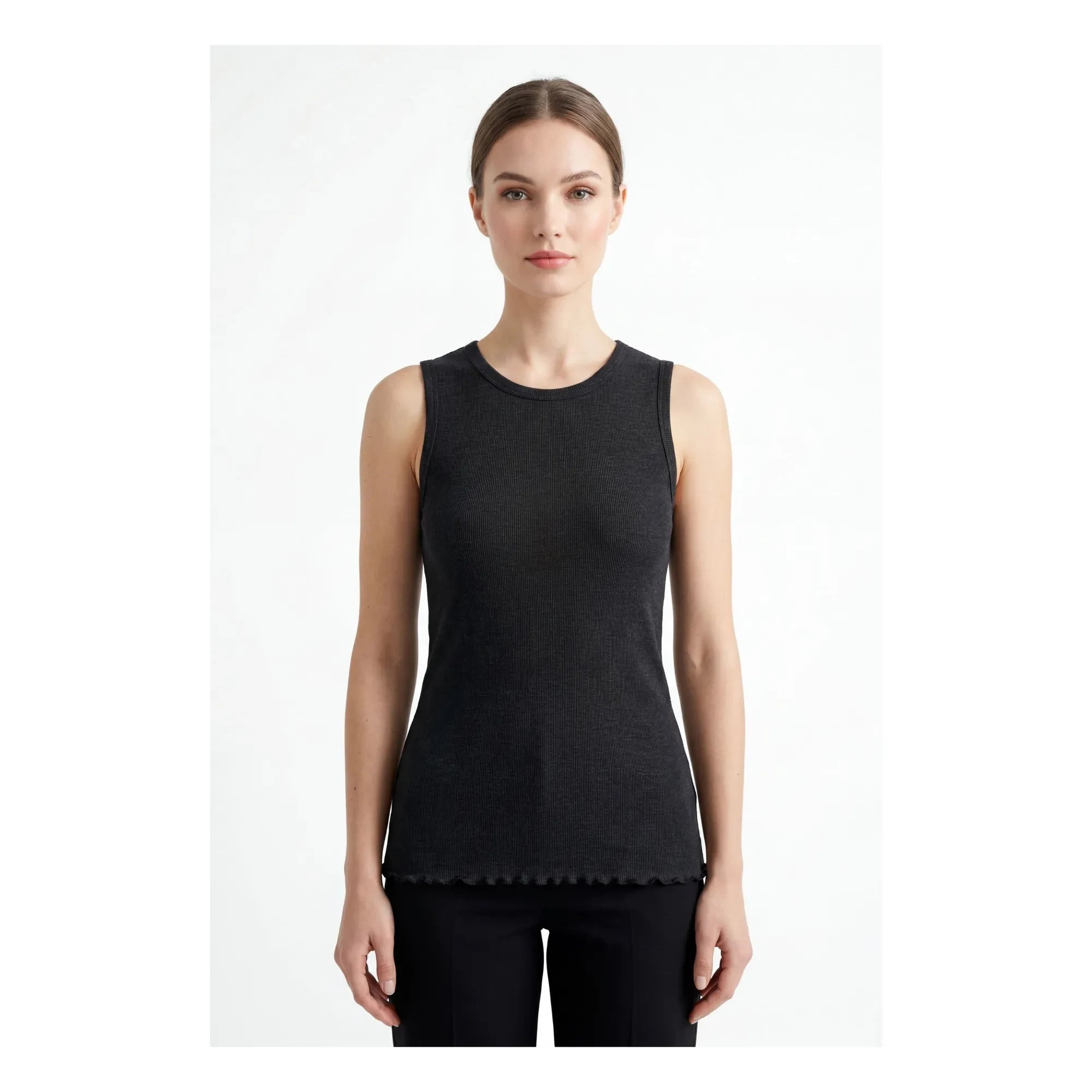 Hod - Navy linen tank top | Black
