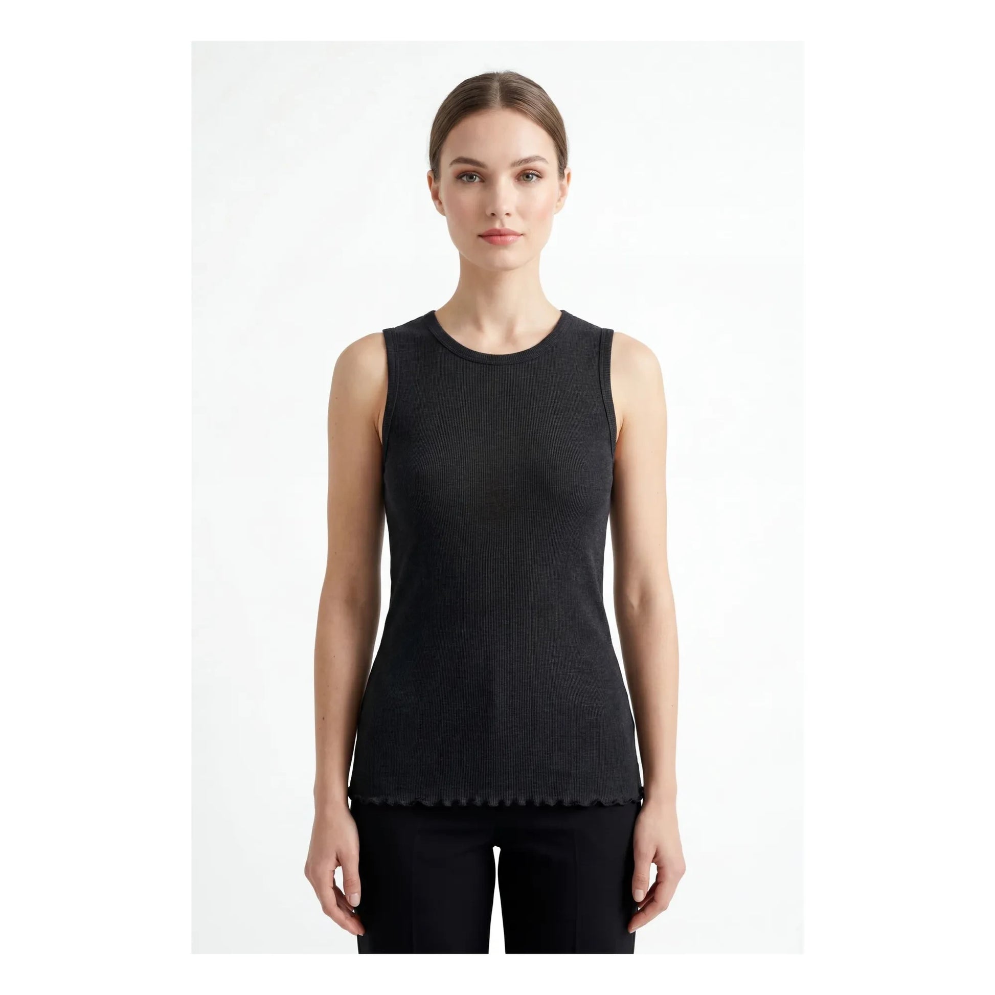 Hod - Navy linen tank top | Black