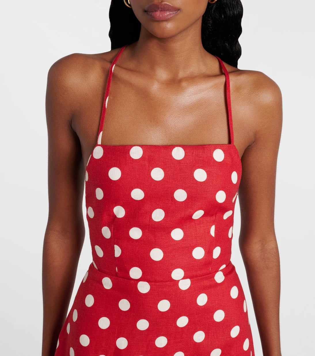 Posse - Lori polka-dot linen maxi dress