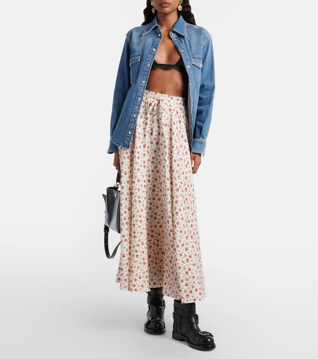 Dolce&Gabbana - Floral silk-blend midi skirt