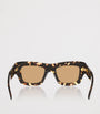 Bottega Veneta Brown Acetate Ultra-Thin Squared Sunglasses