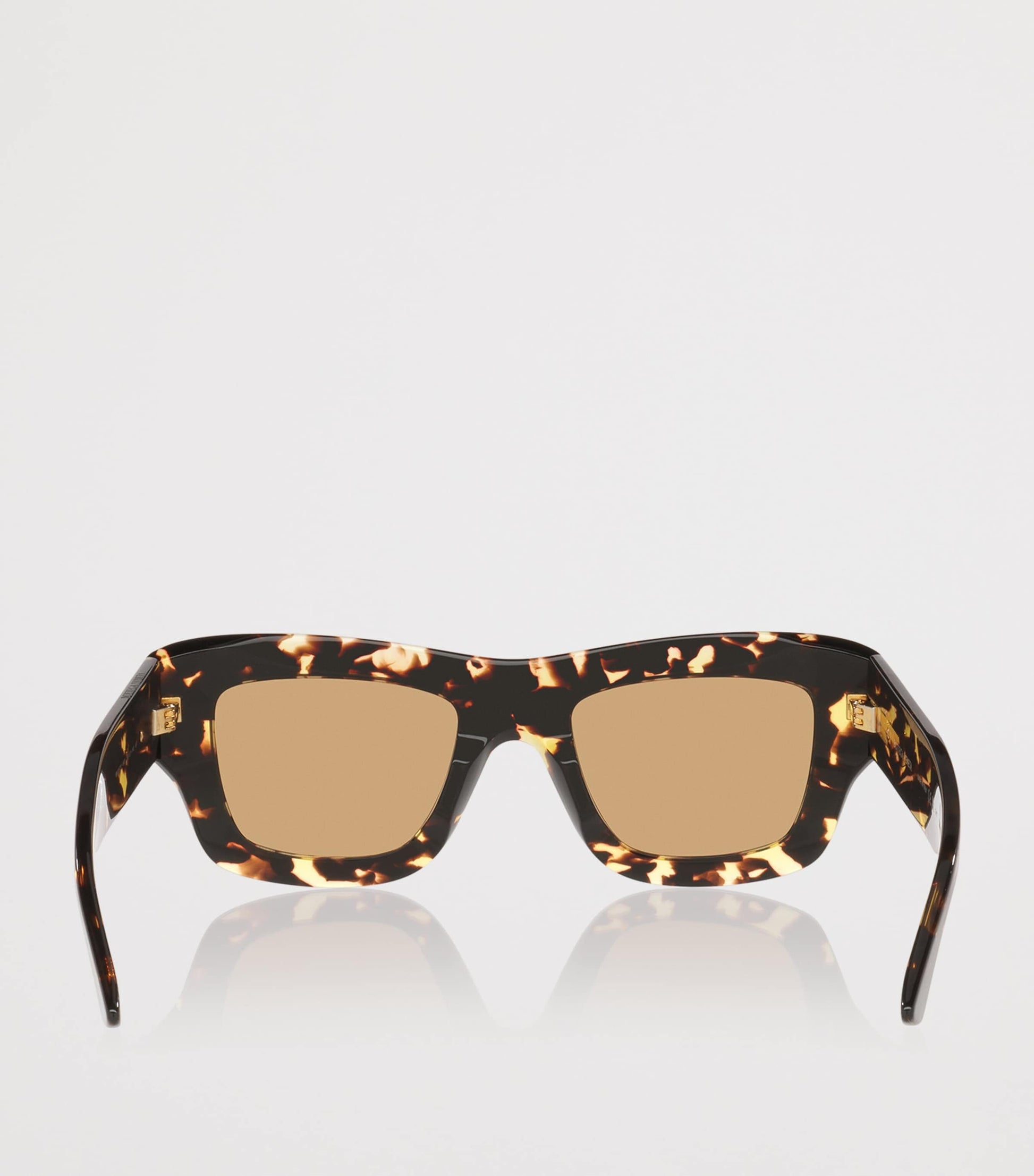 Bottega Veneta Brown Acetate Ultra-Thin Squared Sunglasses