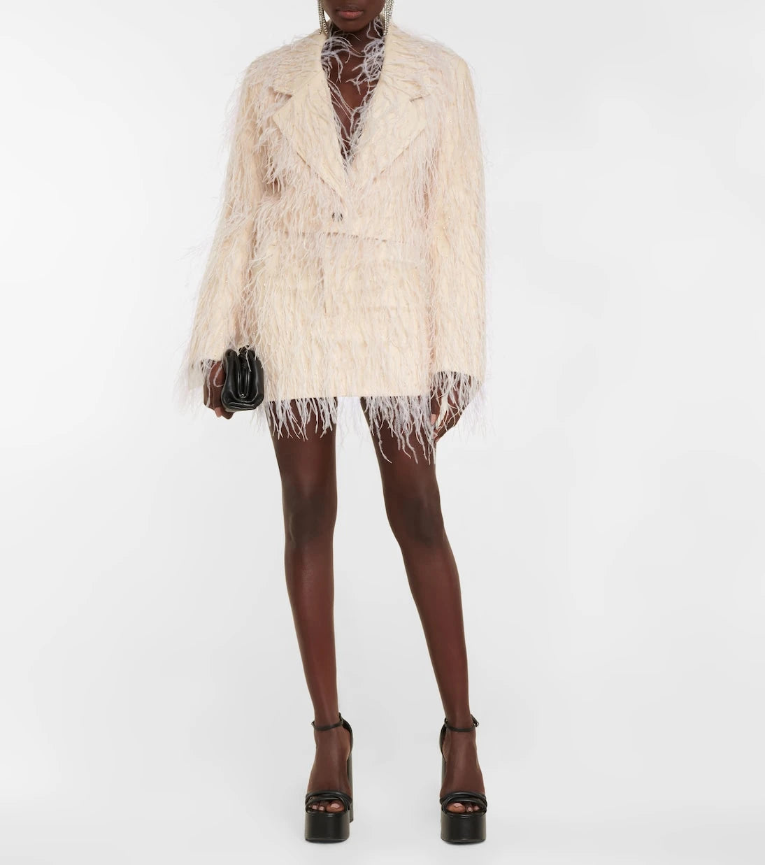 The Mannei - Venice feather-detail miniskirt