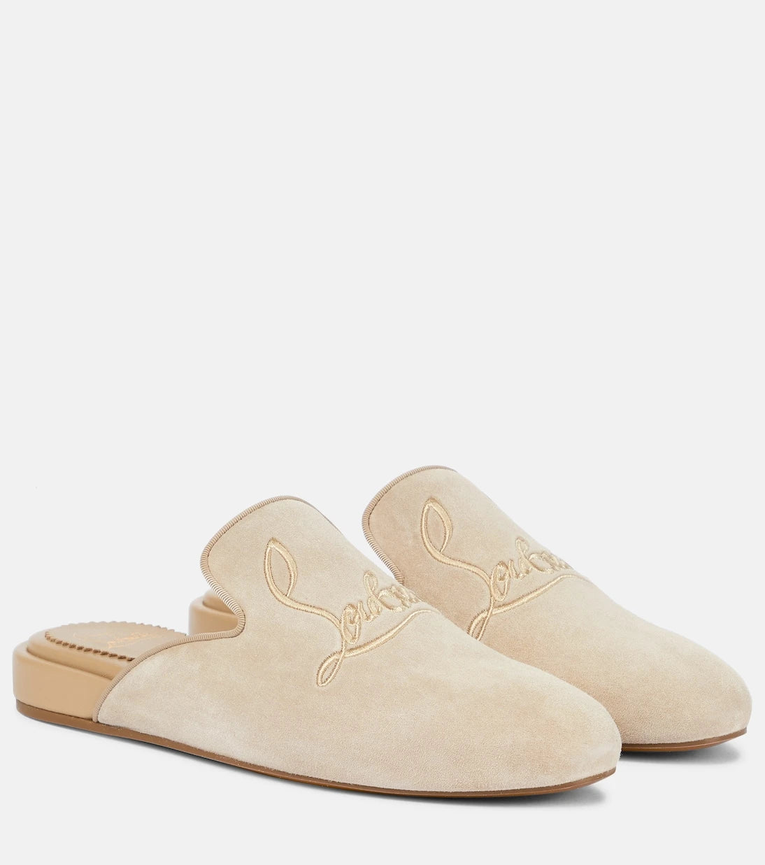 Christian Louboutin - Navy Coolito Donna suede slippers