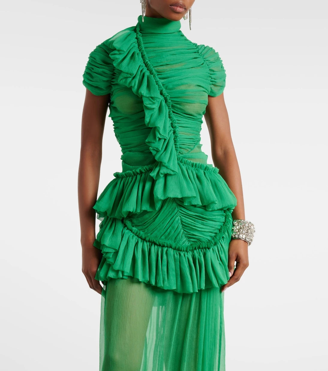 Dries Van Noten - Ruffled silk top