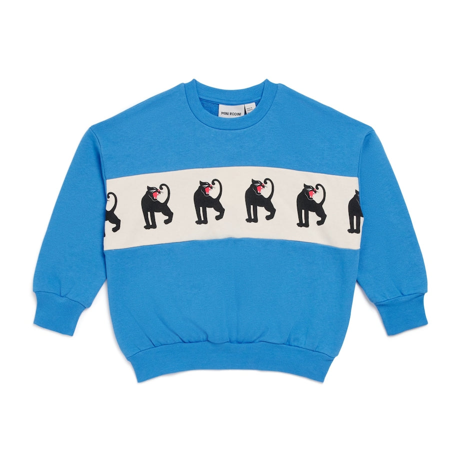 Mini Rodini Organic Cotton Panther Panel Sweatshirt (9-11 Years)