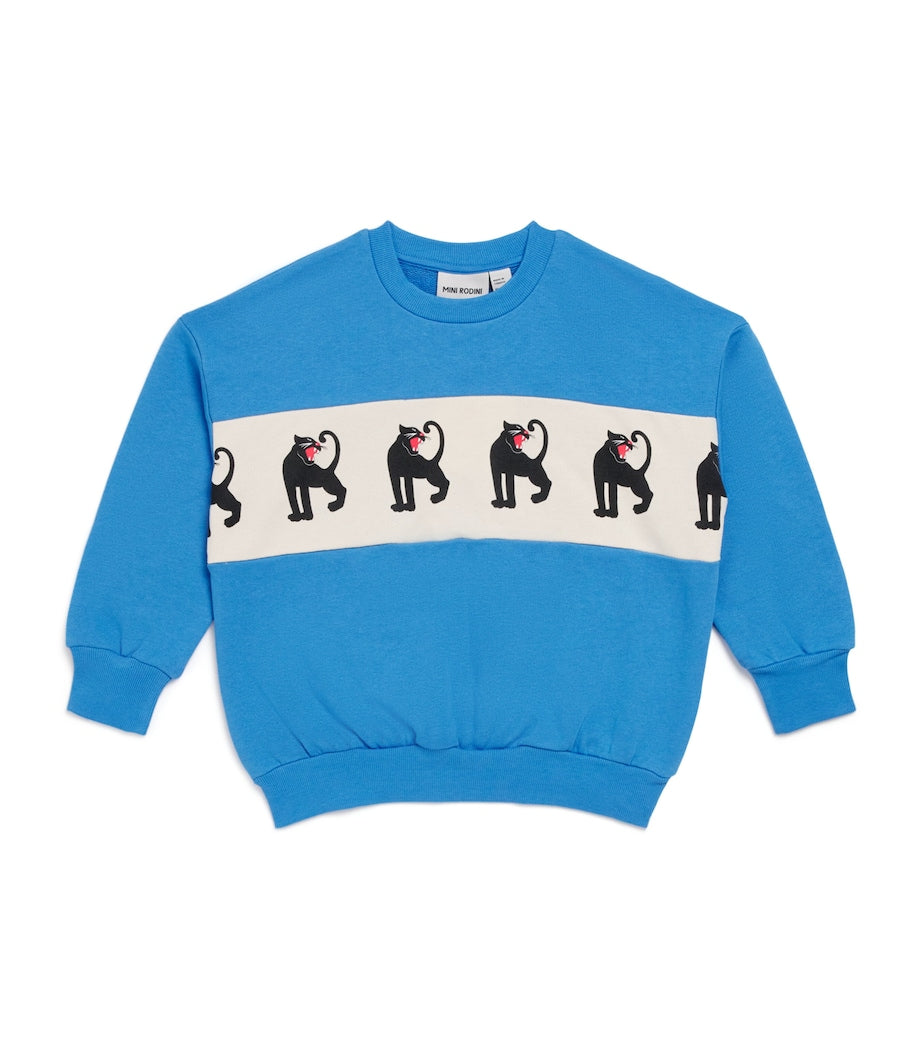Mini Rodini Organic Cotton Panther Panel Sweatshirt (9-11 Years)