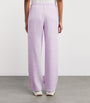 Purple Cotton-Blend Fleece Straight Sweatpants