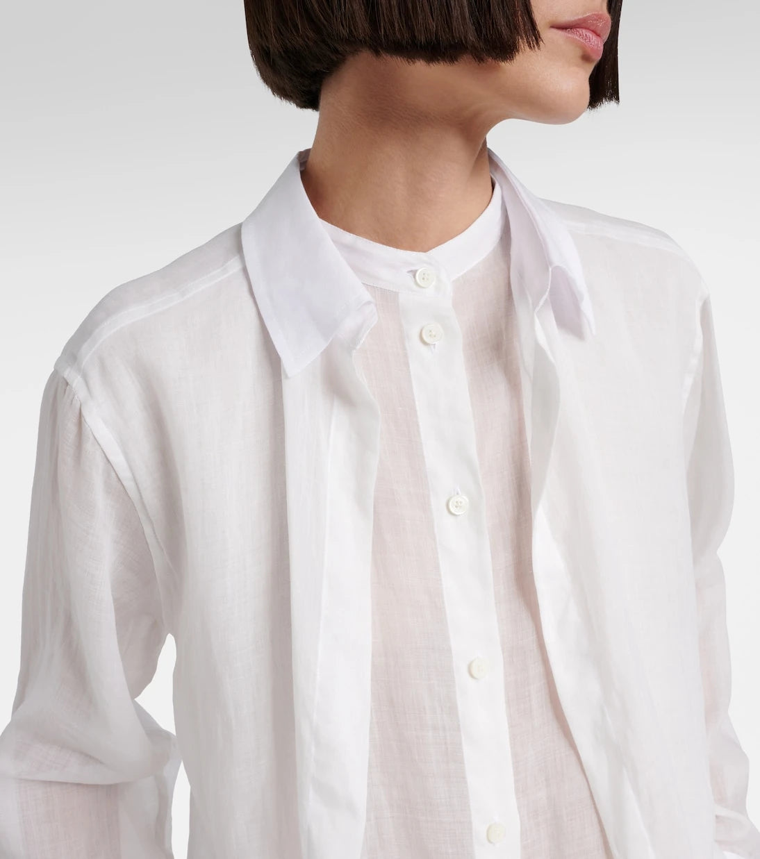 Toteme - Layered ramie voile shirt
