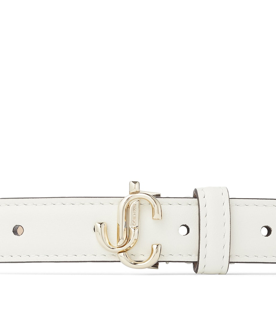 Jimmy Choo White Leather Mini Helina Belt