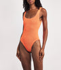 Orange Square-Neck Swimsuit