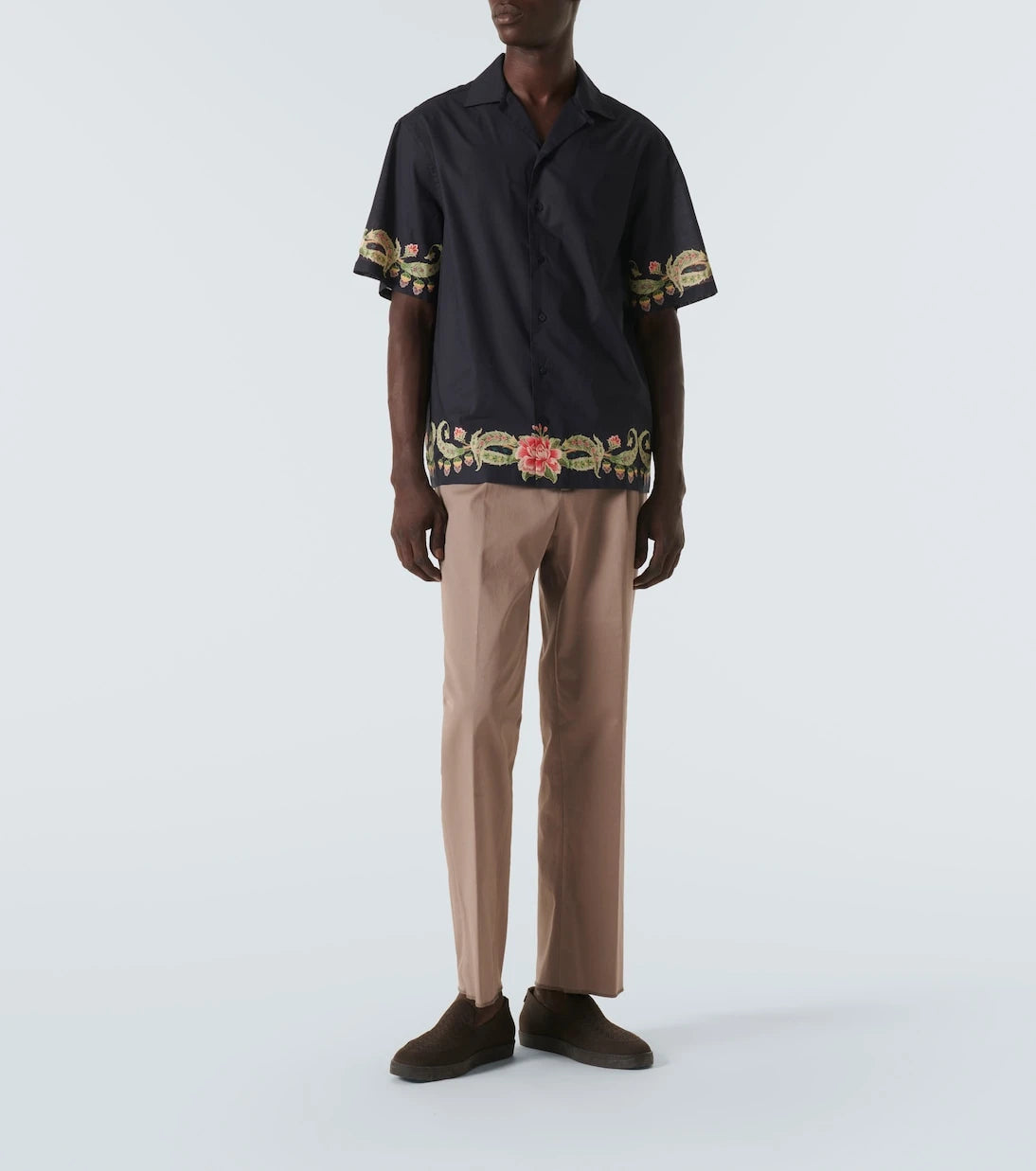 Etro - Floral cotton bowling shirt
