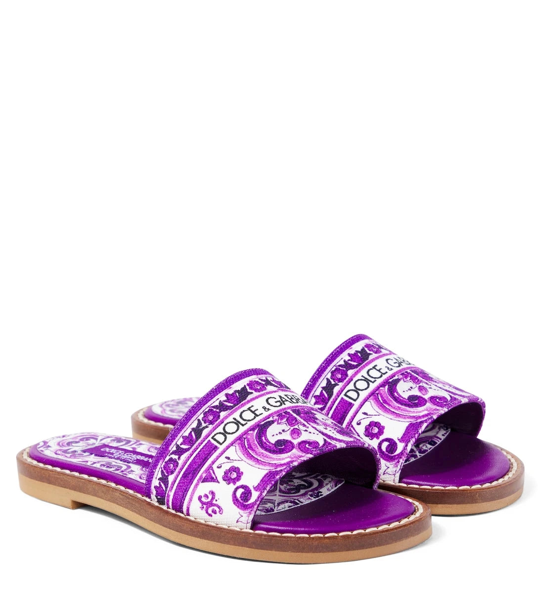 Dolce&Gabbana Kids - Majolica canvas slides