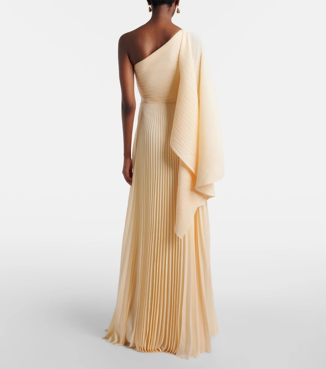 Solace London - Maci pleated one-shoulder gown