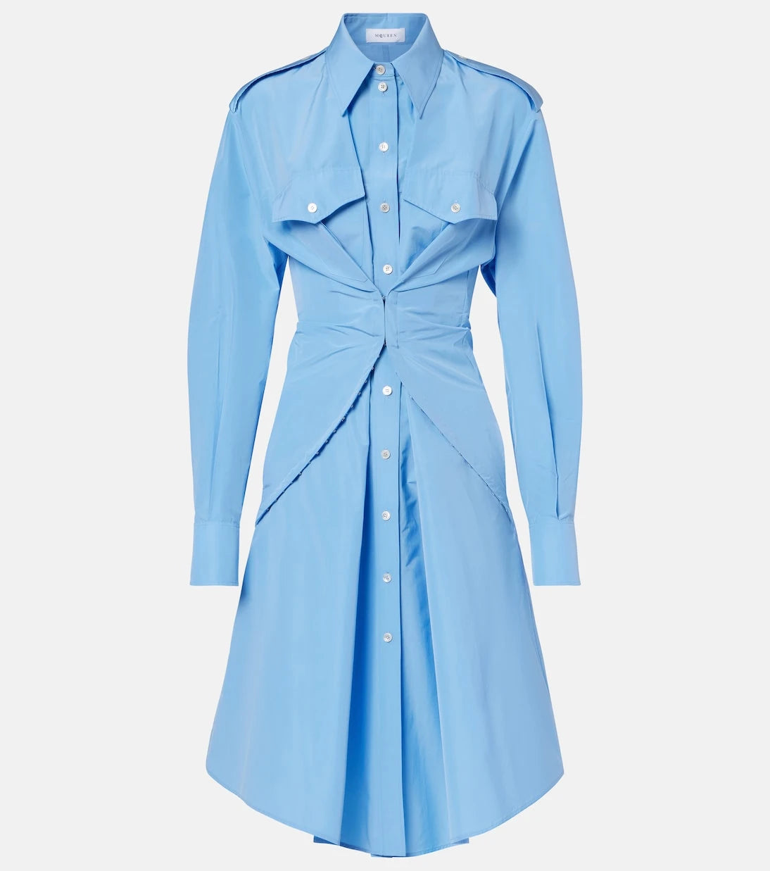 McQueen - Cotton-blend taffeta shirt dress
