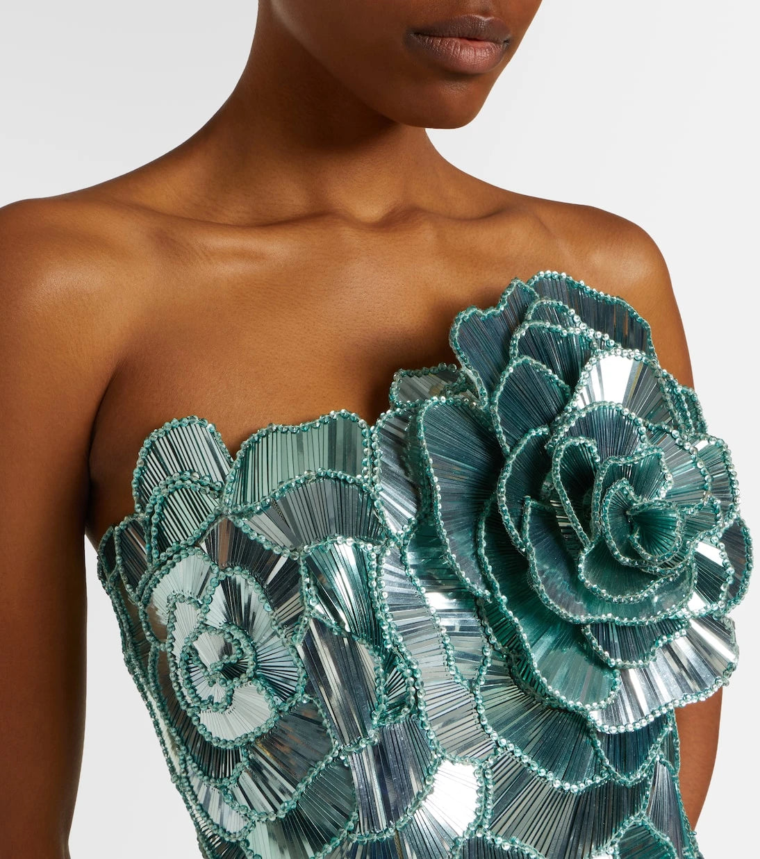Oscar de la Renta - Sequined bustier dress