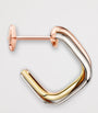 Cartier White, Rose and Yellow Gold Trinity Box Earrings