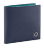 Blue Leather Compact Bifold Wallet