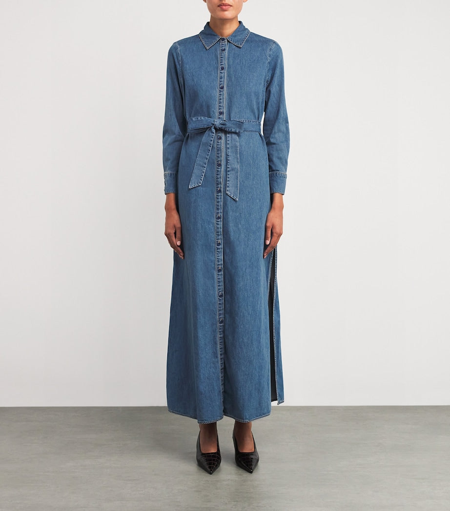 Alice+Olivia Blue Denim Chassidy Maxi Dress