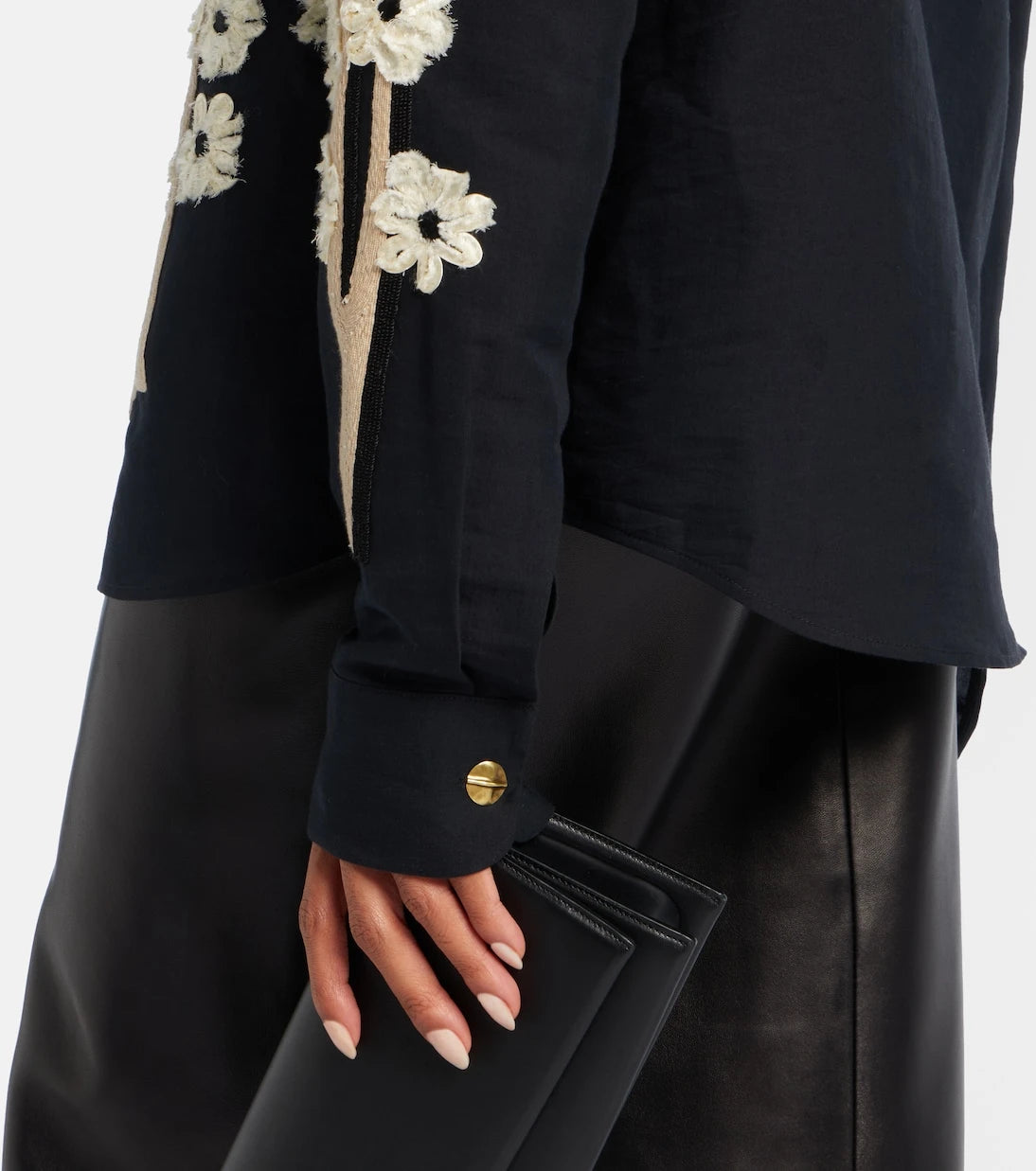 Khaite - Argo embroidered silk and cotton shirt