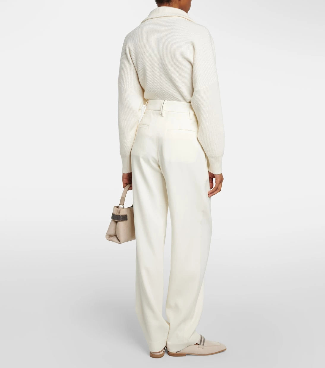 Brunello Cucinelli - High-rise gabardine wide-leg pants